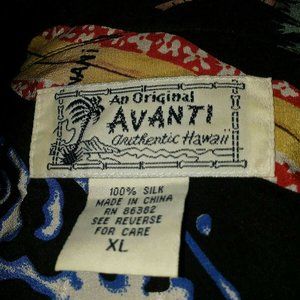 XL Avanti Vintage Hawaiian Shirt Surfboards Silk